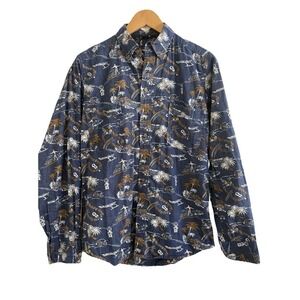Vintage Reyn Spooner Island Living Long Sleeve Hawaiian Shirt S Fits M Hawaii